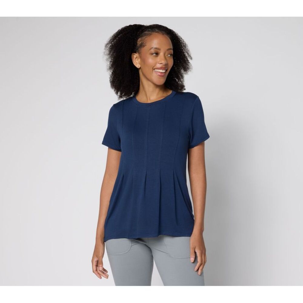 Liberare Women's Top Sz M Soft Peplum Tee Blue A694364